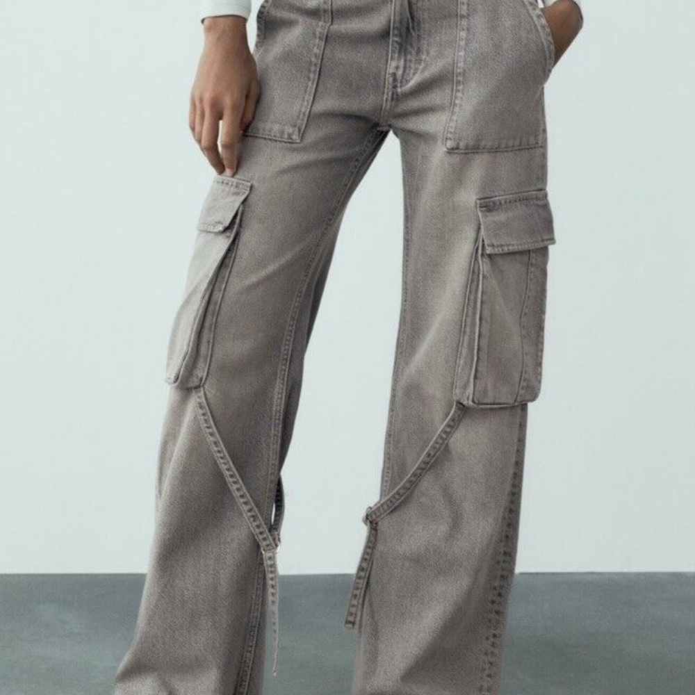 Zara Stone Gray Utility Pants